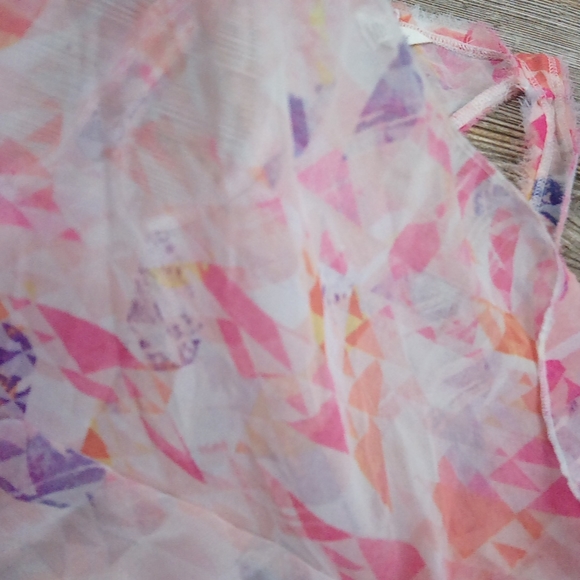 Lightweight Sheer Colorful Patterned Racerback Tank Top - Picture 8 of 13